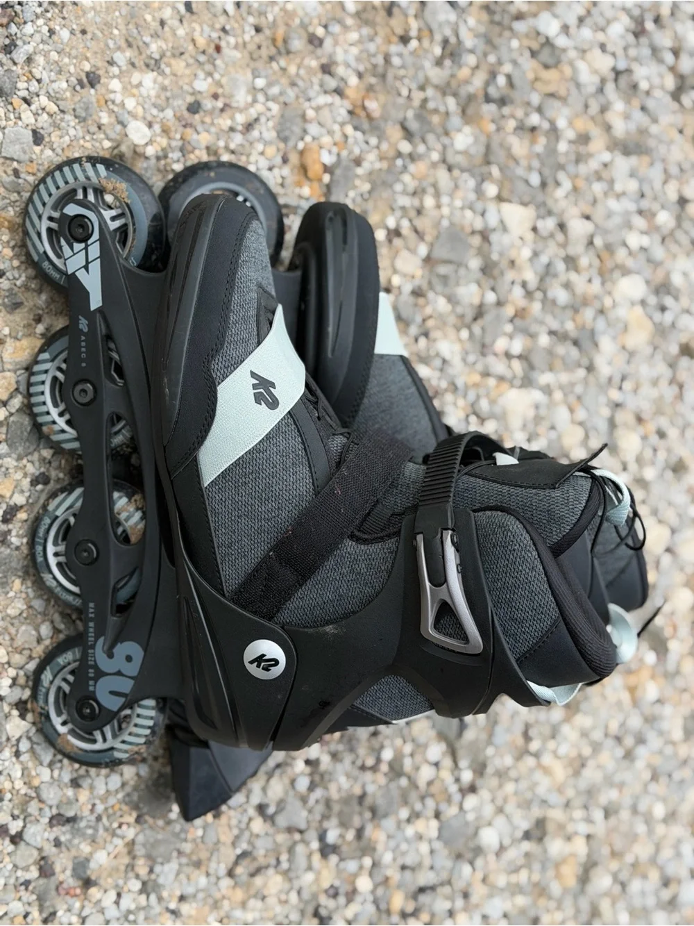 K2 F.I.T. 80 Pro Inline Skates Men's Black Gray Rollerblades Size 10. Great!